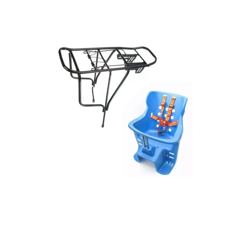 GENERICO - Silla Asiento De Bicicleta Para Bebe Niños+parrilla