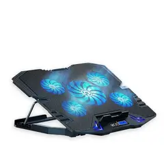 GENERICO - Base Cooler Enfriador Notebook 5 Ventiladores Control Lcd Linkon
