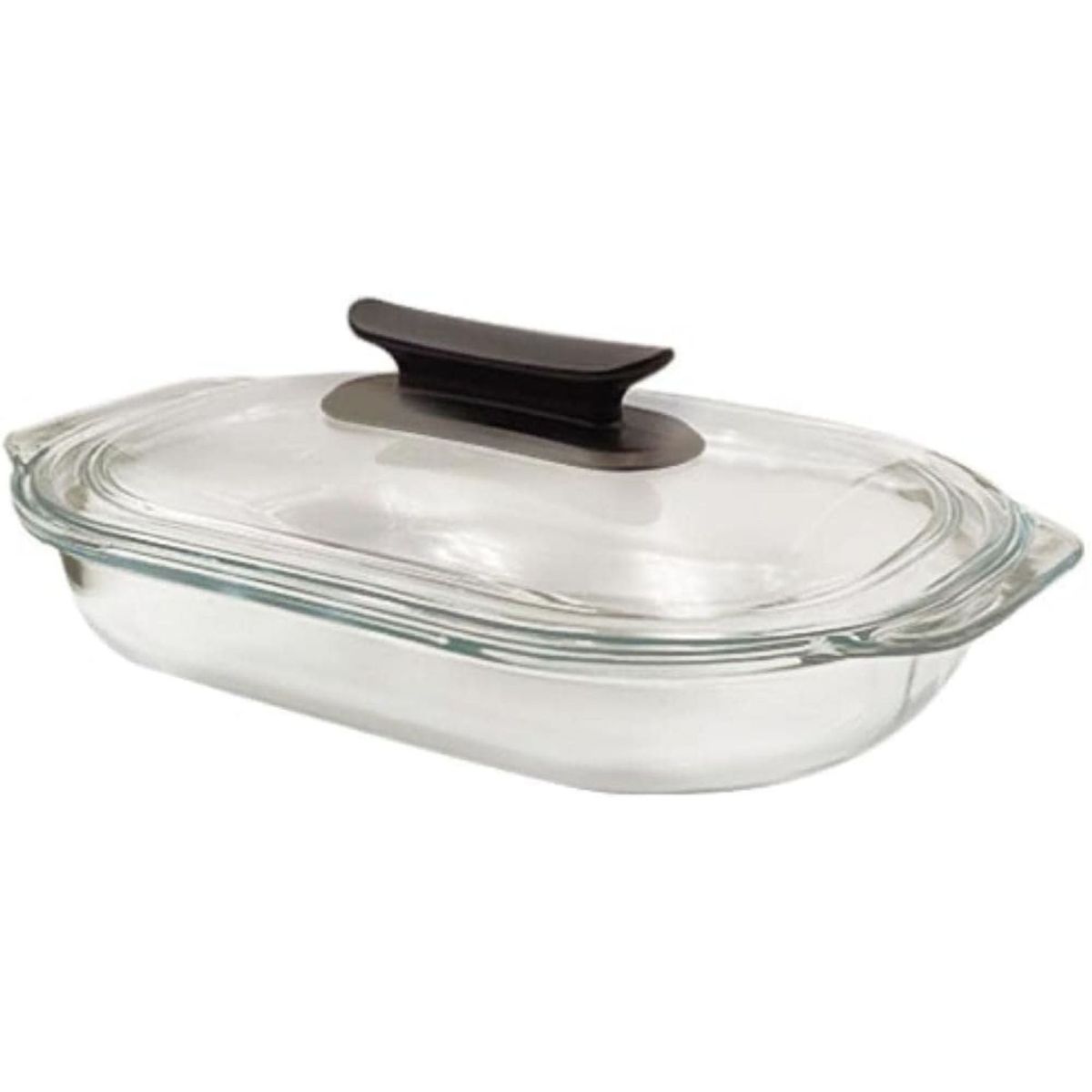 GENERICO - Asadera Refractario De Vidrio Templado Fuente Con Tapa