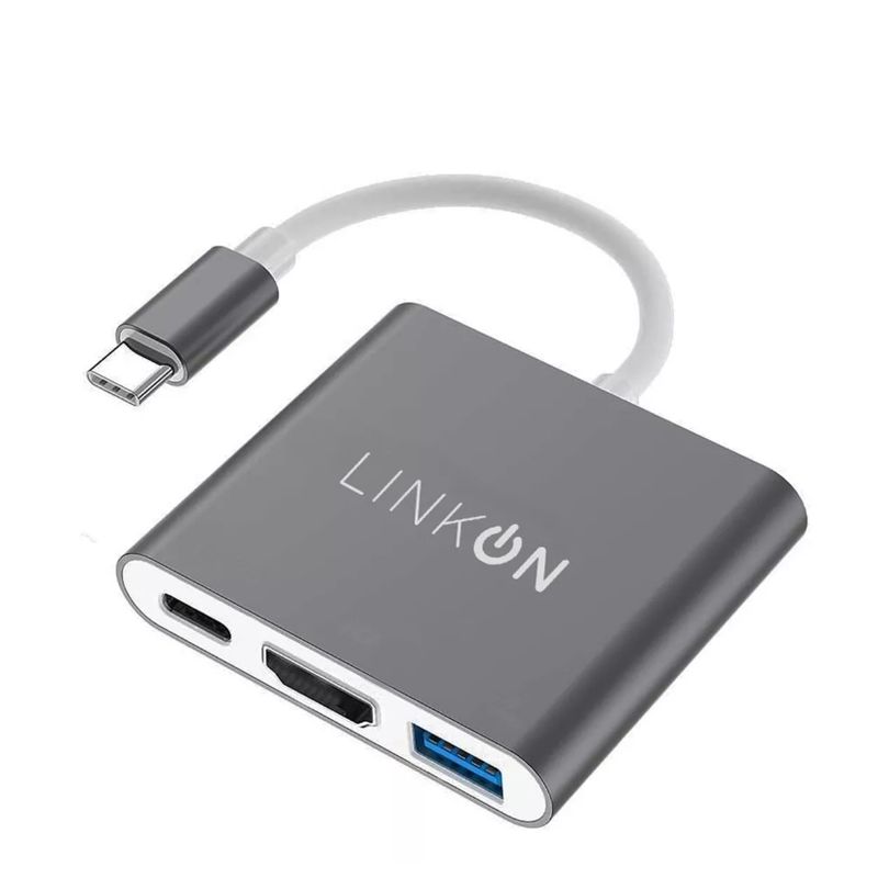 GENERICO - Hub Adaptador Usb Tipo C 3 En 1 Linkon Hdmi Para Mac Macbook Windows