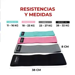 GENERICO - Bandas Resistencia Elasticas Ejercicio Set X 4 Color Multi