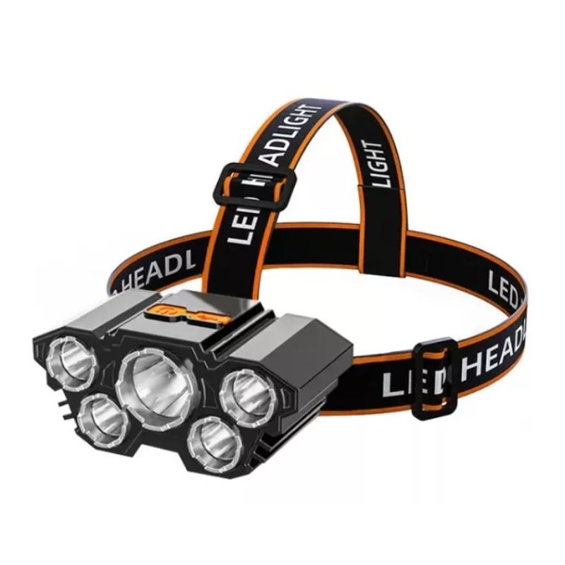 GENERICO - Linterna Frontal 5 Led Impermeable Recargable Por Usb Luz