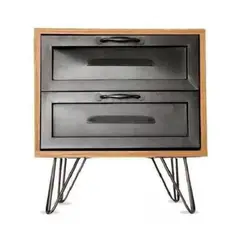 TODODESCUENTO - Velador Gibson Mueble Madera Fierro Hogar Dormitorio