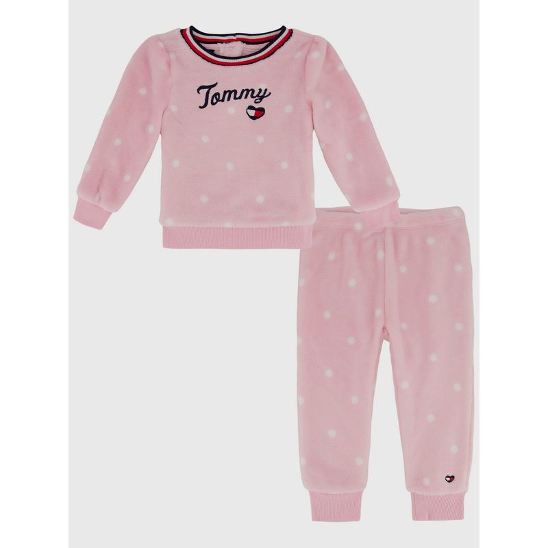 TOMMY HILFIGER - Set De Polerón Y Joggers Con Logo Bebé niña Rosado Tommy Hilfiger