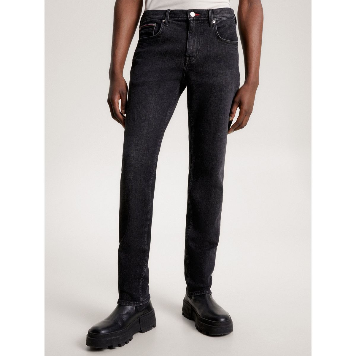 TOMMY HILFIGER - Jeans Denton Corte Recto Negro Tommy Hilfiger