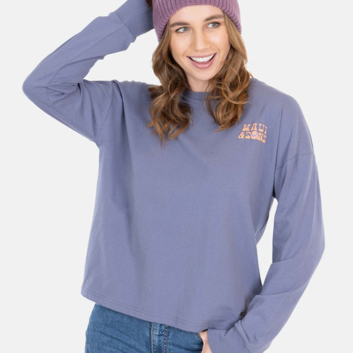 MAUI AND SONS - Polera Happy Life T-Shirt Gris Mujer Maui And Sons