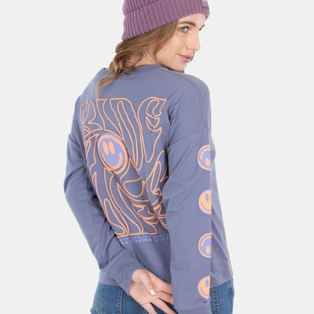 MAUI AND SONS - Polera Happy Life T-Shirt Gris Mujer Maui And Sons