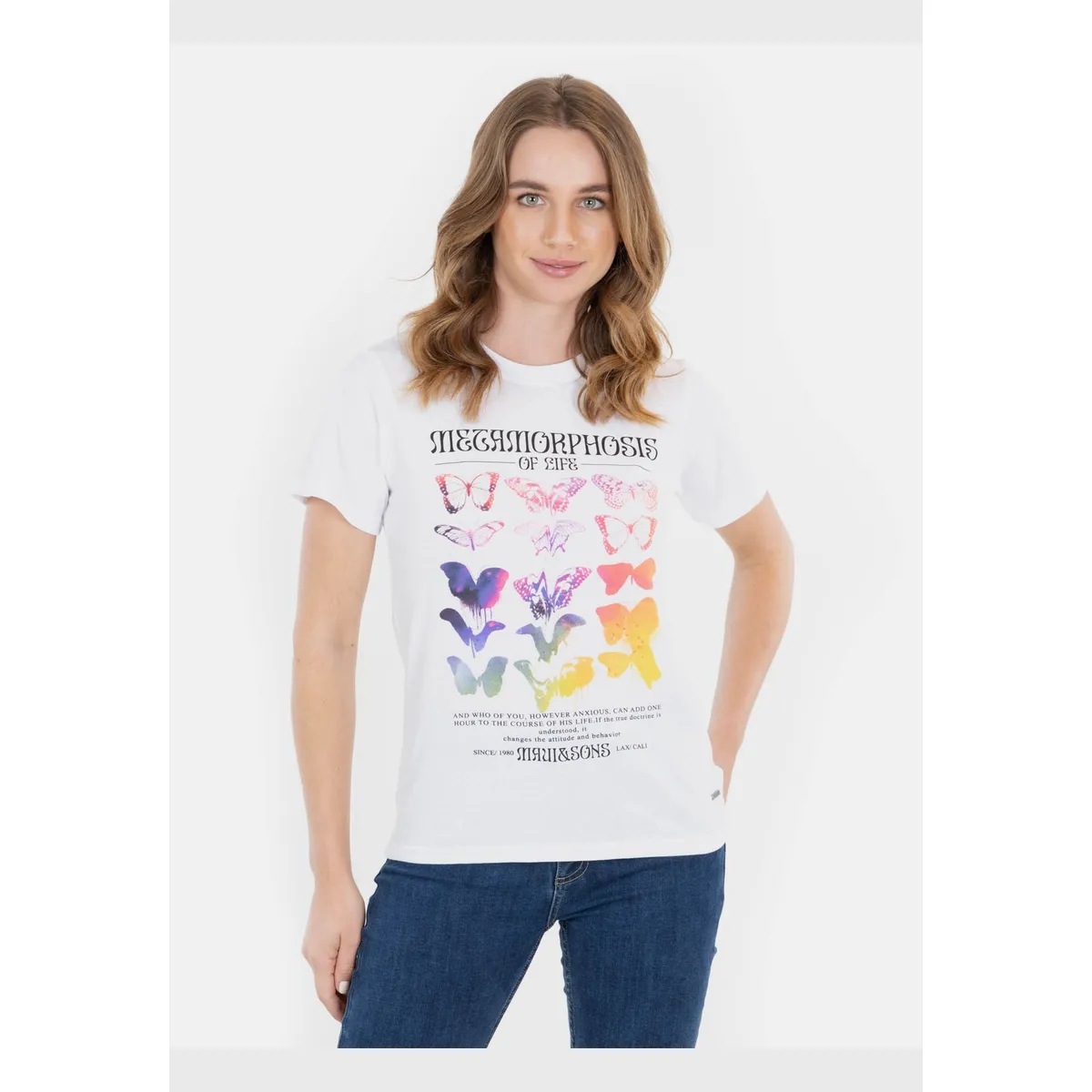 MAUI AND SONS - Polera Poramor T-Shirt Blanco Mujer Maui And Sons