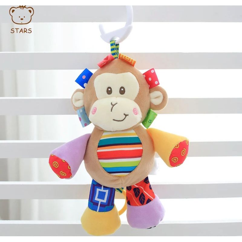 GENERICO - Peluche Estimulación Sensorial Bebé Con Sonajero Y Colgador