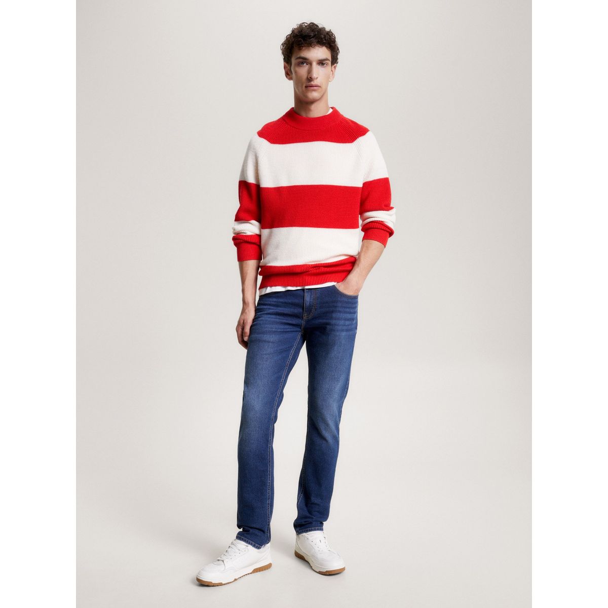TOMMY HILFIGER - Jeans Denton Straight Con Efecto Desteñido Azul Tommy Hilfiger