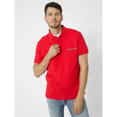 TOMMY HILFIGER - Polo Con Logo Monotipo Rojo