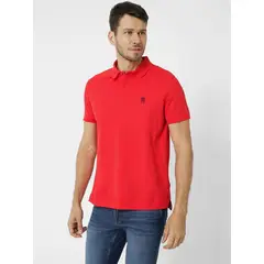 TOMMY HILFIGER - Polo Monogram Regular Fit Rojo
