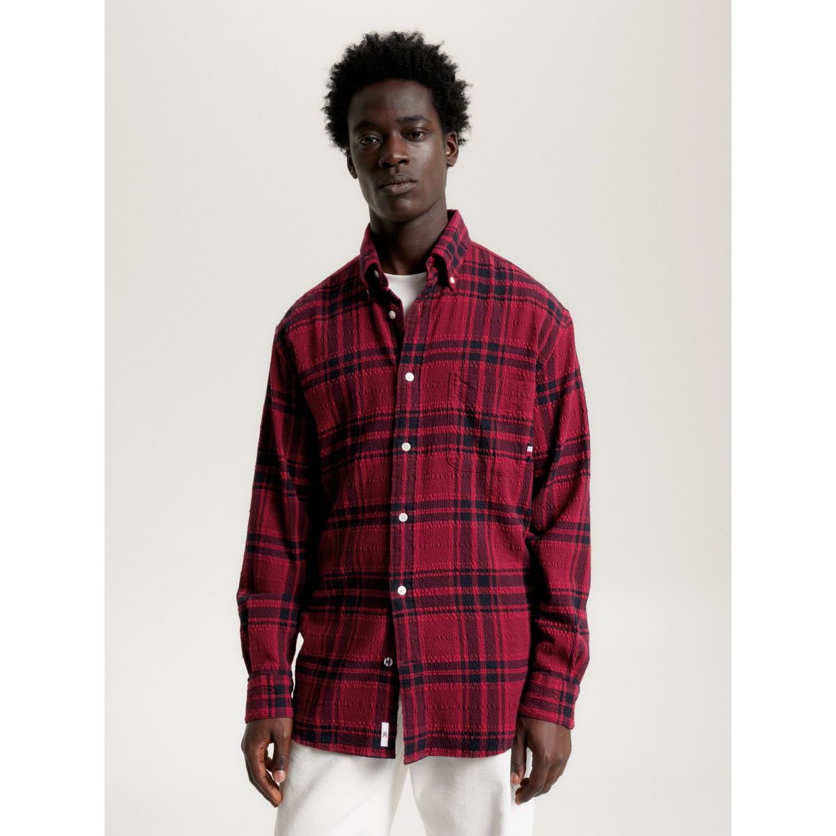 TOMMY HILFIGER - Camisa A Cuadros Escoceses Tonales Rojo Tommy Hilfiger