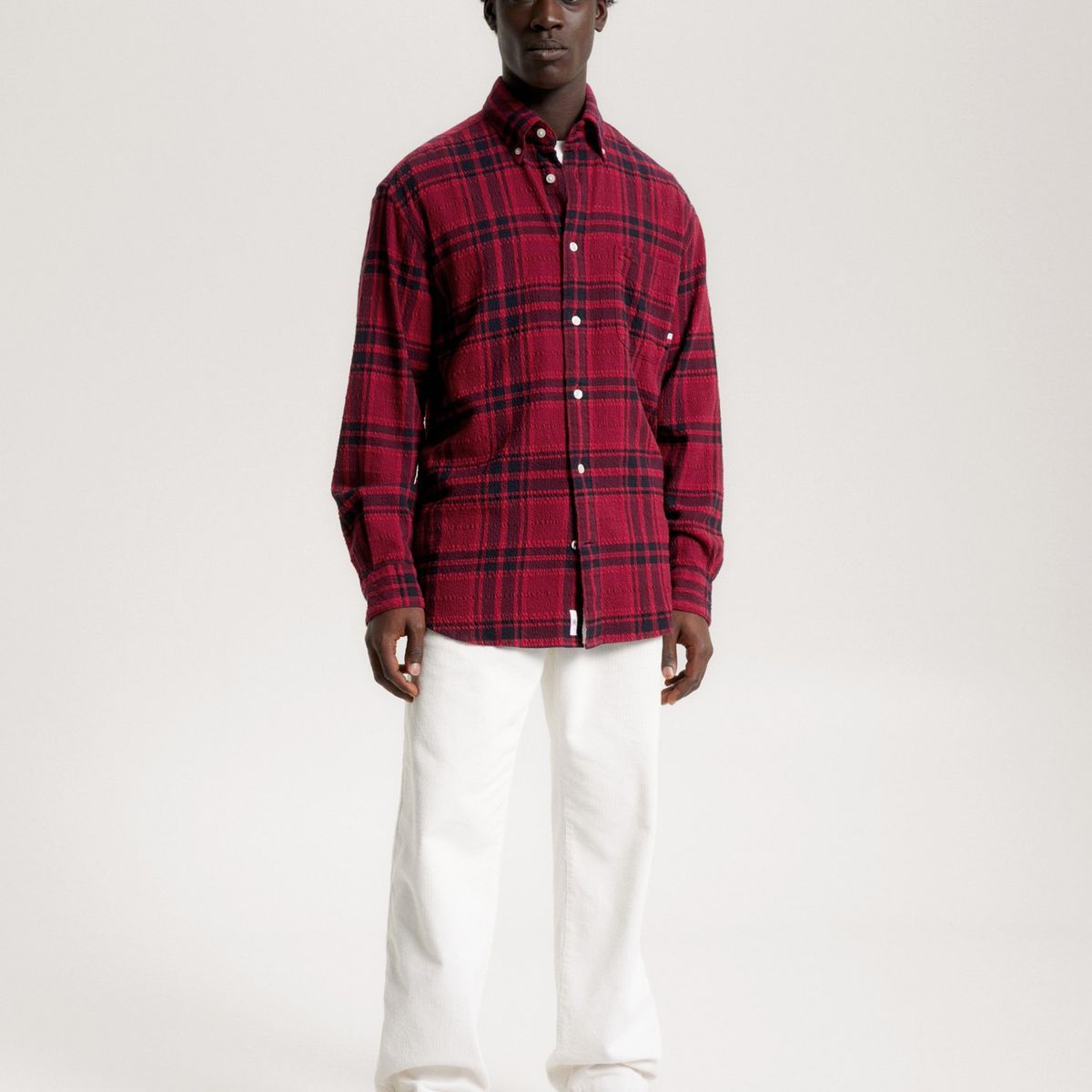 TOMMY HILFIGER - Camisa A Cuadros Escoceses Tonales Rojo Tommy Hilfiger