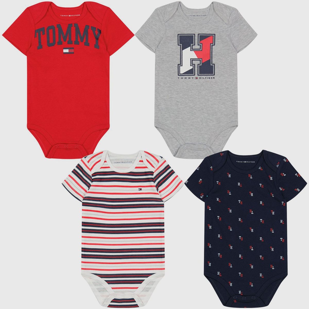 TOMMY HILFIGER - Set De 4 Bodies Con Logo Bebé niño Multicolor Tommy Hilfiger