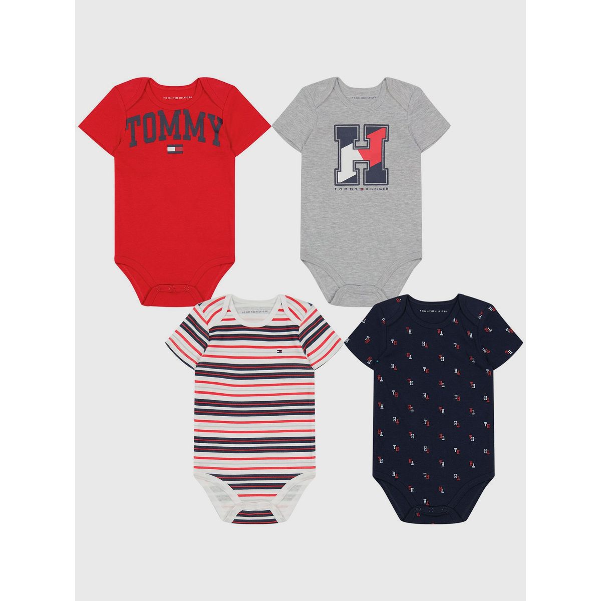 TOMMY HILFIGER - Set De 4 Bodies Con Logo Bebé niño Multicolor Tommy Hilfiger