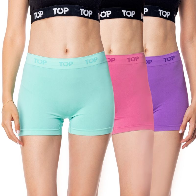 TOP - Bóxer Corto MUJER Microfibra Sin Costuras Pack 3 C2