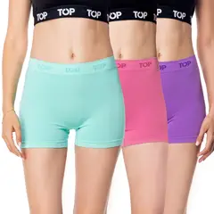 TOP - Bóxer Corto MUJER Microfibra Sin Costuras Pack 3 C2