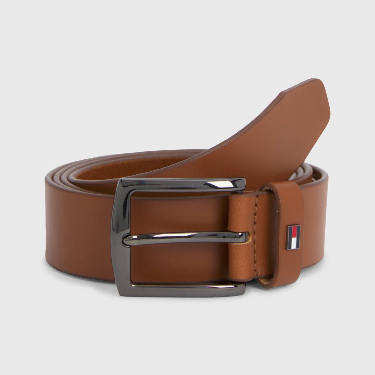 TOMMY HILFIGER - Cinturón Denton De Cuero Café Tommy Hilfiger