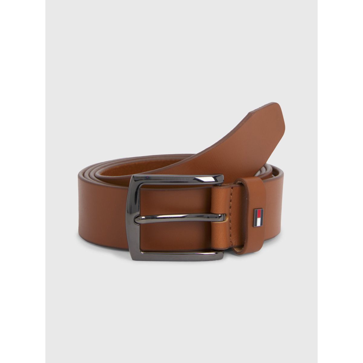 TOMMY HILFIGER - Cinturón Denton De Cuero Café Tommy Hilfiger