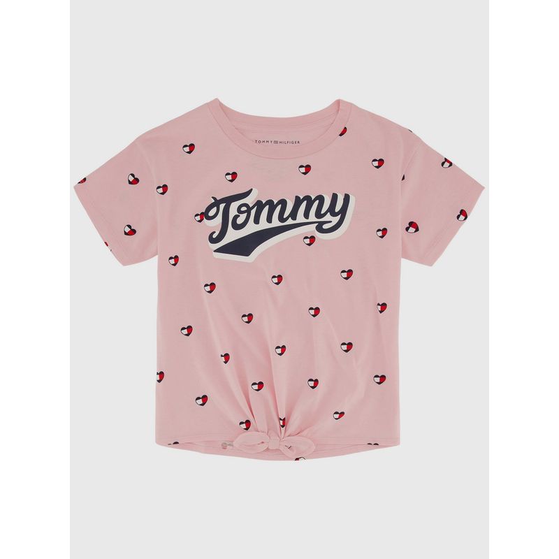 TOMMY HILFIGER - Polera Print De Corazones Niña Rosado Tommy Hilfiger