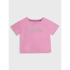 TOMMY HILFIGER - Polera Con Estampado Gráfico Niña Rosado