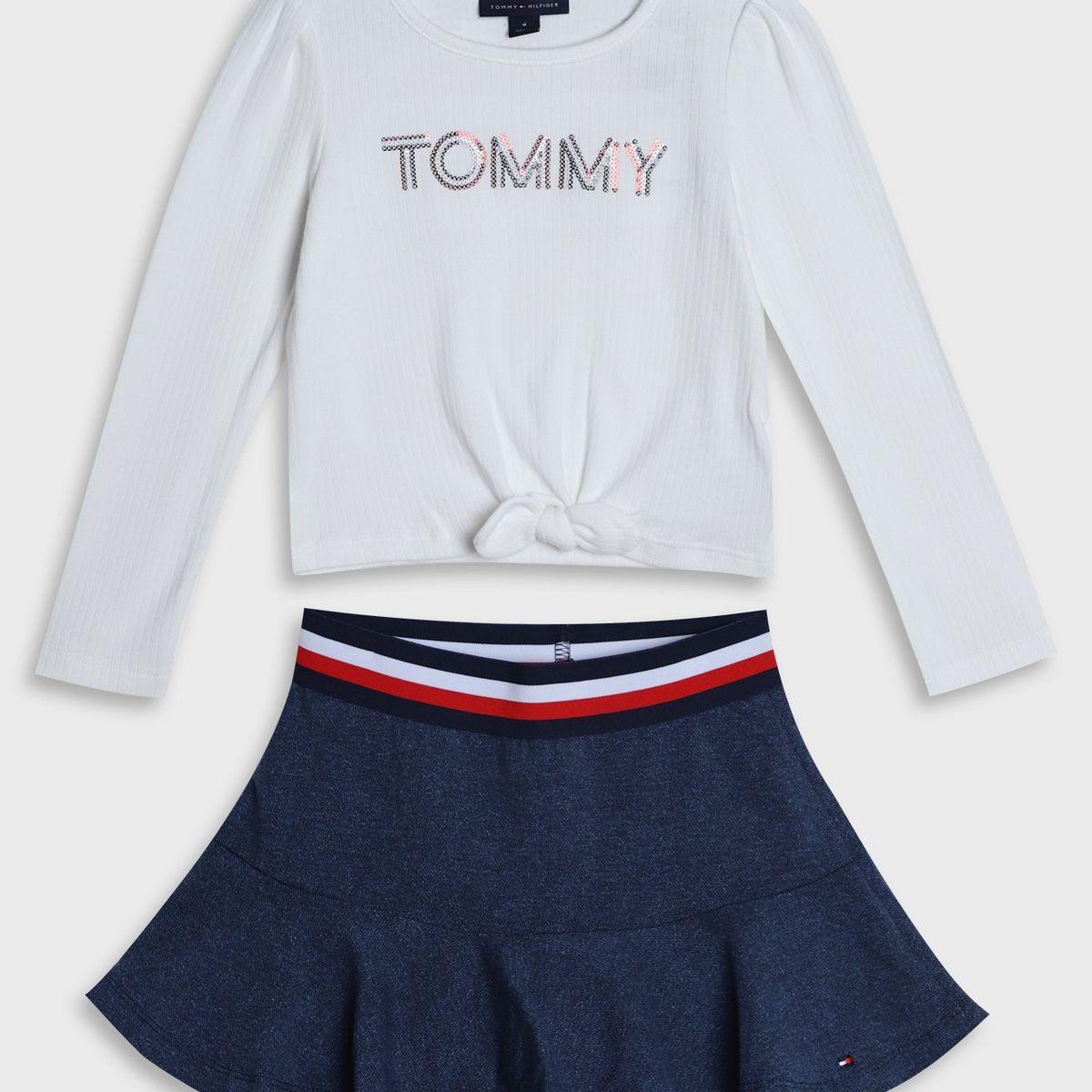 TOMMY HILFIGER - Set De Polera Y Falda Con Logo Niña Multicolor Tommy Hilfiger