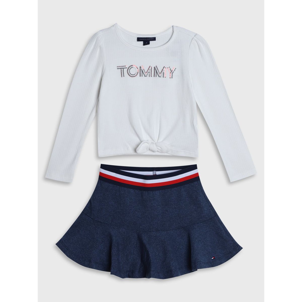 TOMMY HILFIGER - Set De Polera Y Falda Con Logo Niña Multicolor Tommy Hilfiger