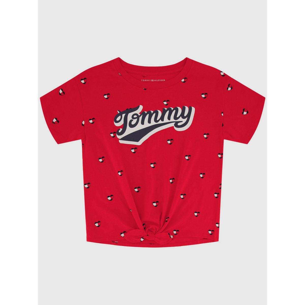 TOMMY HILFIGER - Polera Print De Corazones Niña Rojo Tommy Hilfiger