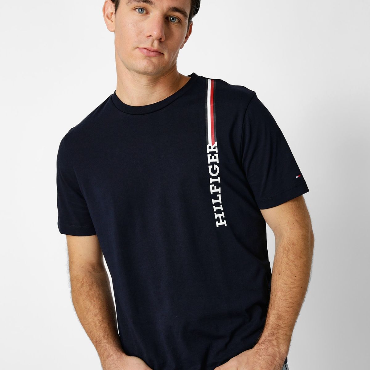 TOMMY HILFIGER - Polera Vertical Stripe Azul Tommy Hilfiger