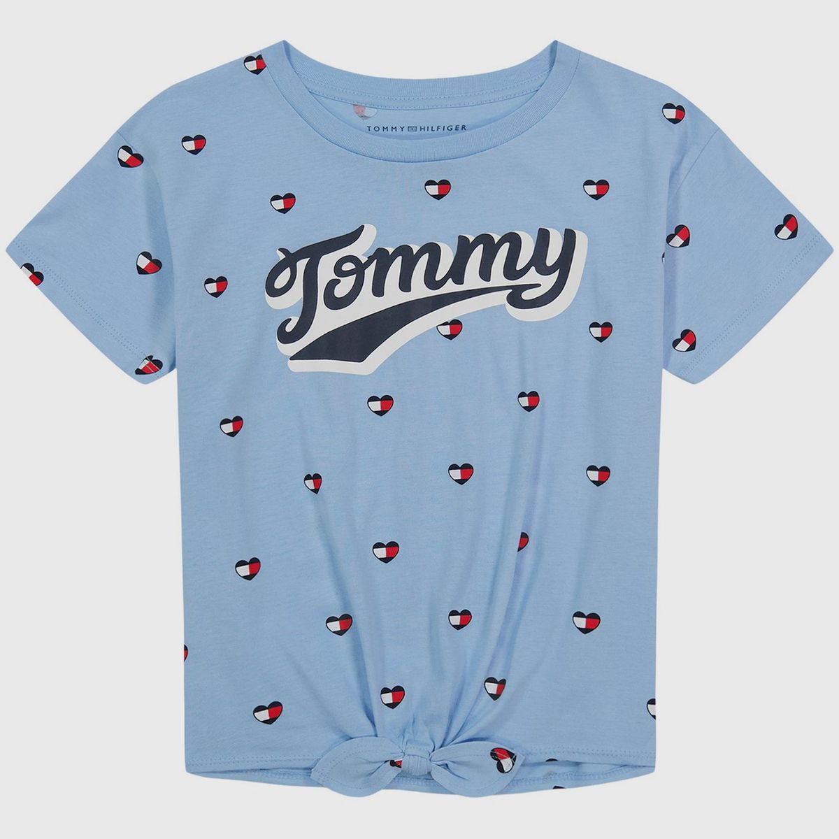 TOMMY HILFIGER - Polera Print De Corazones Niña Celeste Tommy Hilfiger