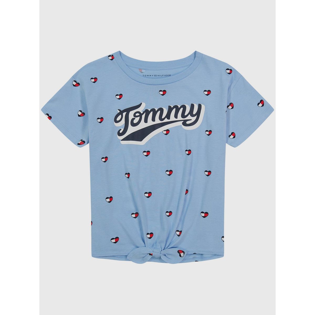 TOMMY HILFIGER - Polera Print De Corazones Niña Celeste Tommy Hilfiger