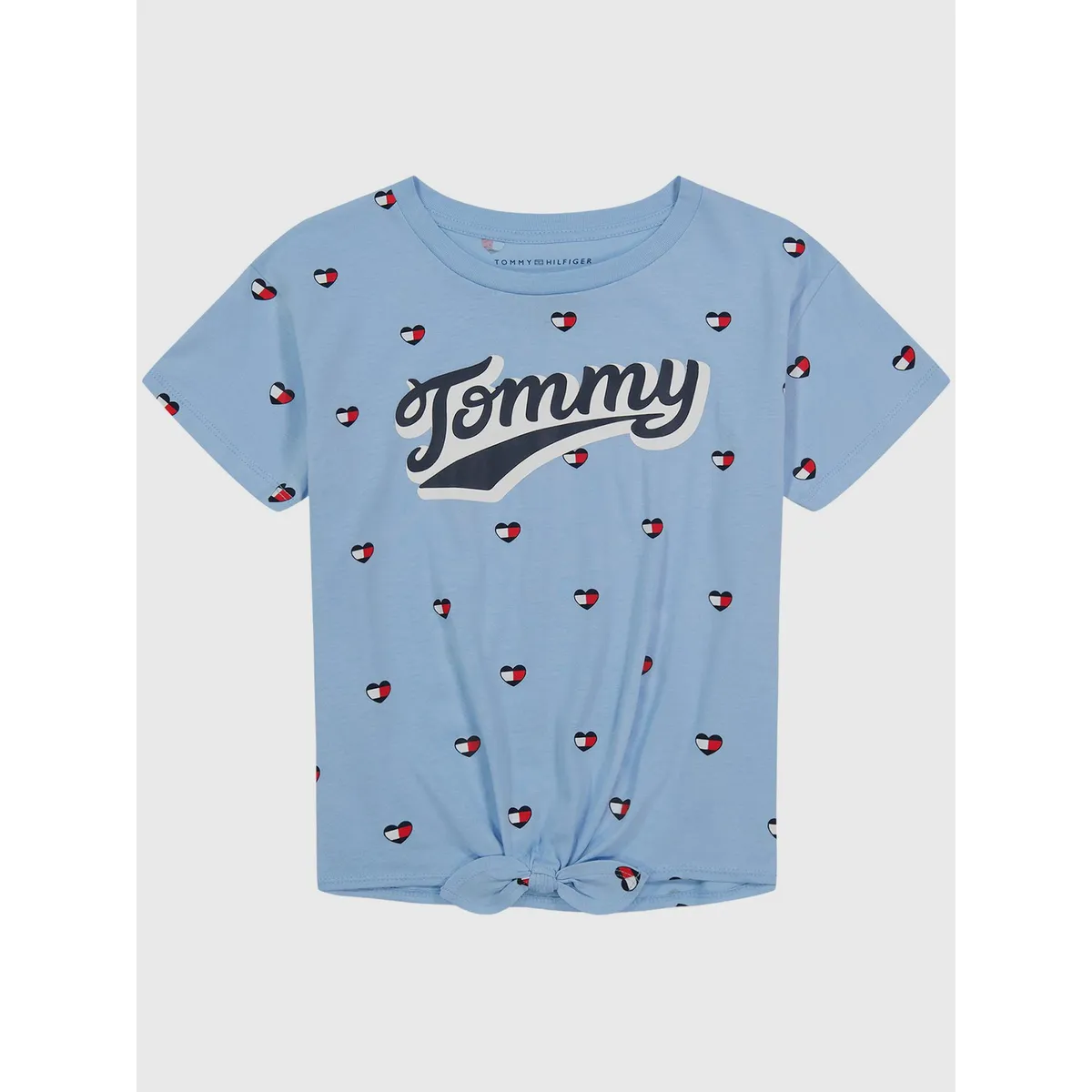 TOMMY HILFIGER - Polera Print De Corazones Niña Celeste Tommy Hilfiger
