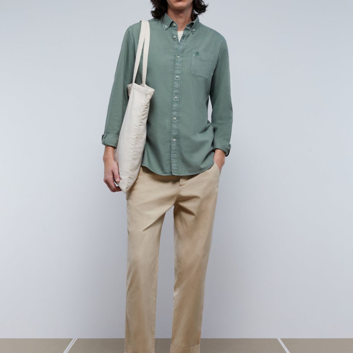 SCALPERS - Camisa Bolsillo Cuello Botones Khaki