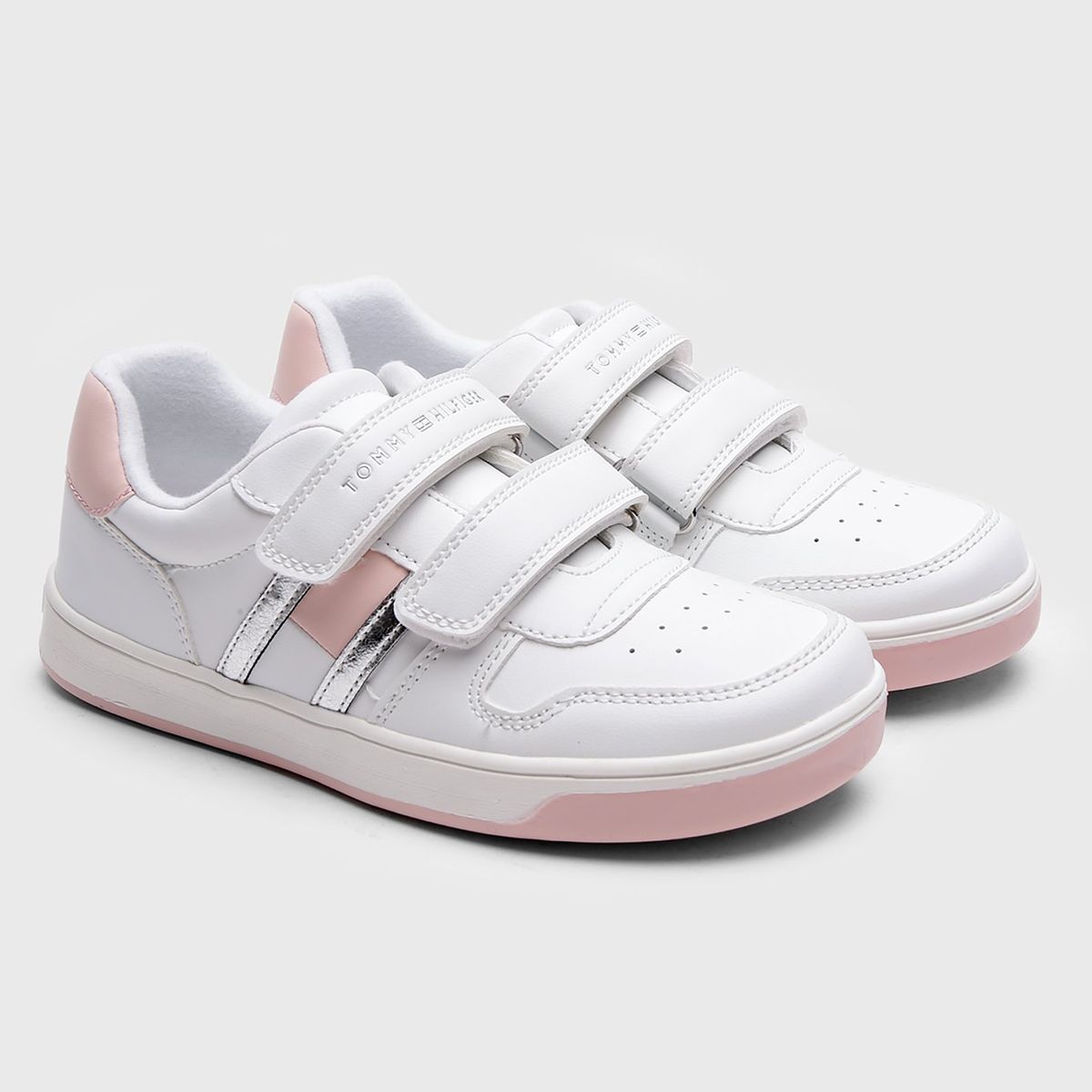 TOMMY HILFIGER - Zapatillas Con Velcro Y Logo Niña Blanco Tommy Hilfiger