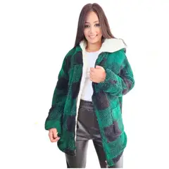 LIKE SHOP - Chaqueton Peludo Leñadora Mujer Chaqueta Reversible Corderito 050