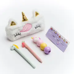 GENERICO - Estuche Kawaii Unicornio de felpa