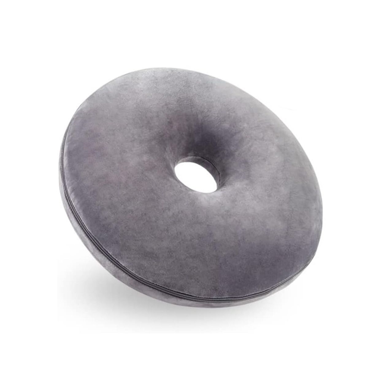 GENERICO - Cojín Picaron Redondo Viscoelástico Funda Lavable Color Gris