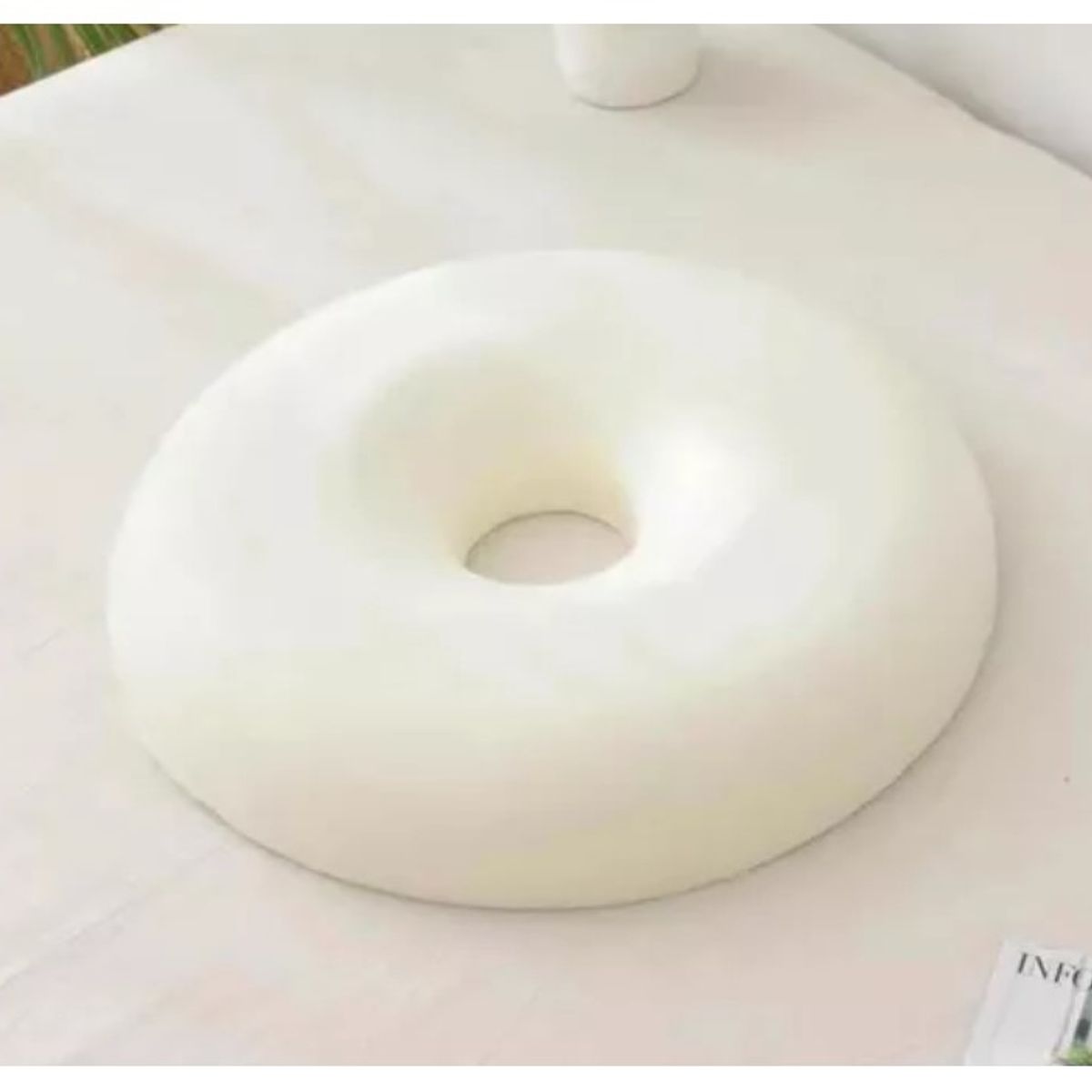 GENERICO - Cojín Picaron Redondo Viscoelástico Funda Lavable Color Gris