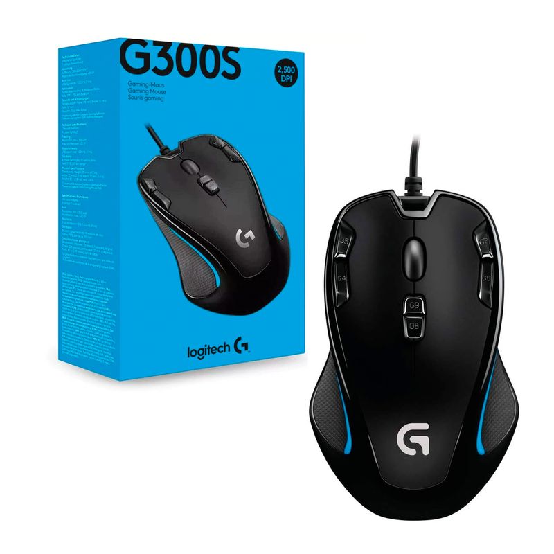 LOGITECH - Mouse Gamer USB Logitech G300S Sensor 2500dpi 1ms 9 Botones
