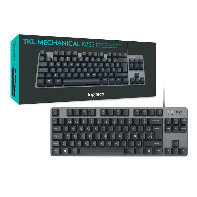 LOGITECH - Teclado Mecanico TKL Logitech K835 Switch Blue Cable USB ESP