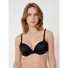 TOMMY HILFIGER - Brassier Micro Push Up Con Logo Negro