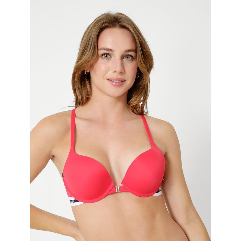 TOMMY HILFIGER - Brassier Push Up Con Logo Y Espalda Sport Rojo Tommy Hilfiger