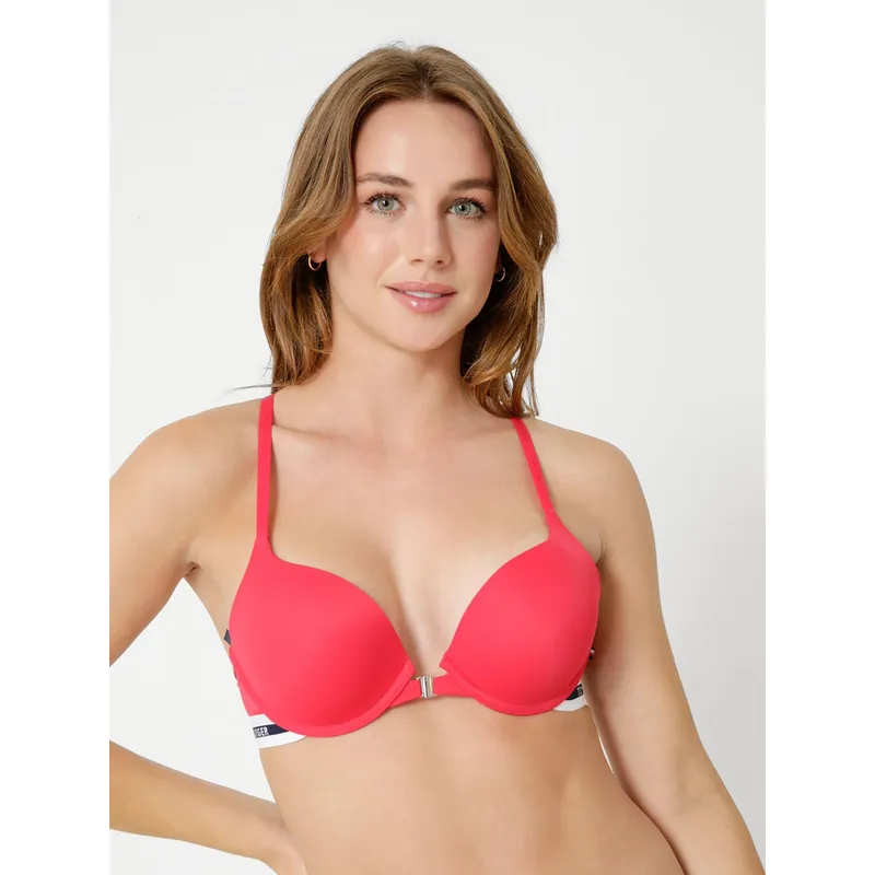 TOMMY HILFIGER - Brassier Push Up Con Logo Y Espalda Sport Rojo Tommy Hilfiger