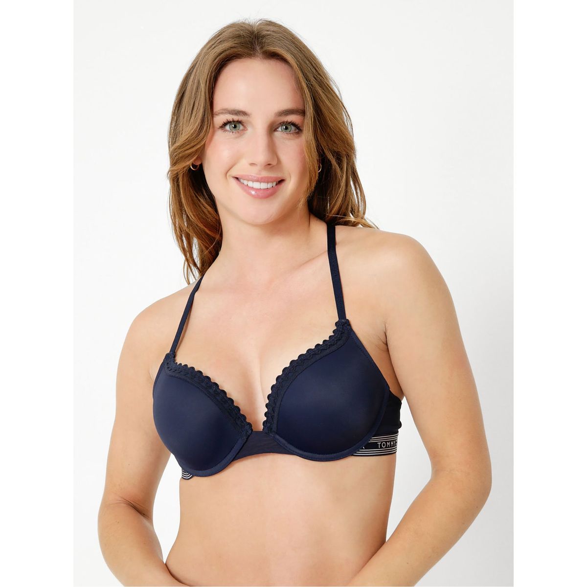 TOMMY HILFIGER - Brassier Push Up Con Logo Azul Tommy Hilfiger