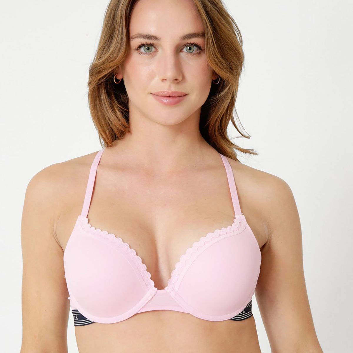 TOMMY HILFIGER - Brassier Push Up Con Logo Rosado Tommy Hilfiger