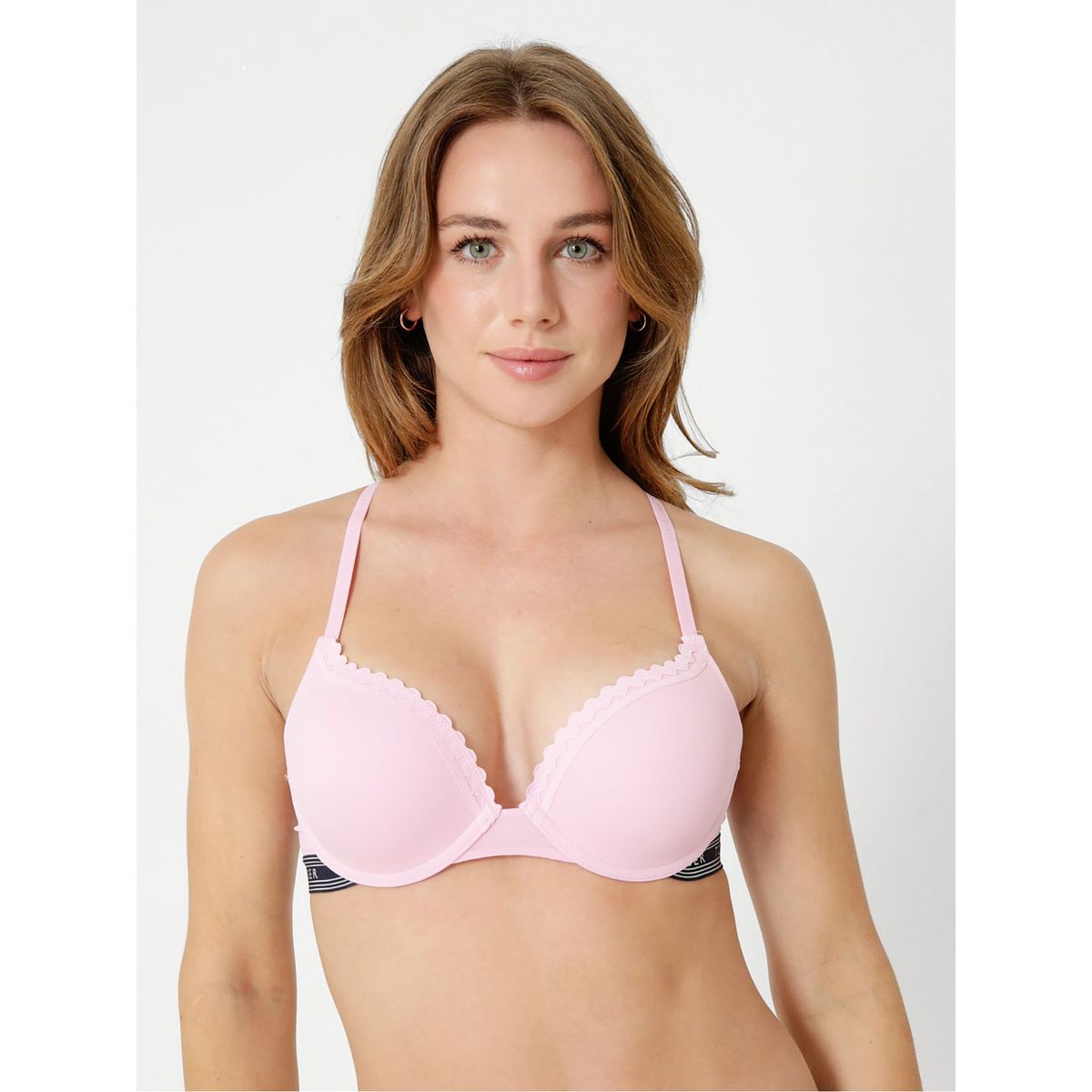 TOMMY HILFIGER - Brassier Push Up Con Logo Rosado Tommy Hilfiger
