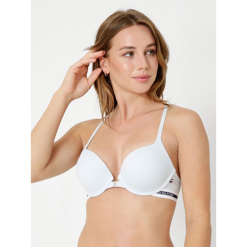 TOMMY HILFIGER - Brassier Push Up Con Logo Y Espalda Sport Celeste Tommy Hilfiger