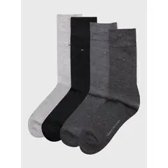 TOMMY HILFIGER - Pack De 4 Pares De Calcetines Solid Gris
