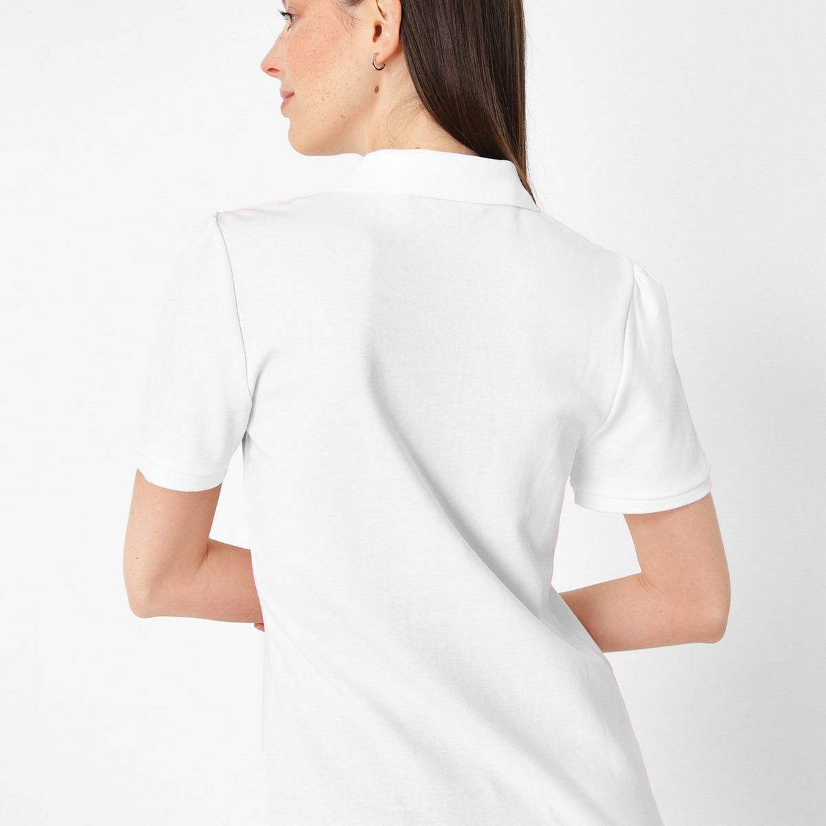 TOMMY HILFIGER - Polo Solid Con Cierre Blanco Tommy Hilfiger